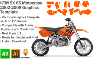 KTM SX 65 MX Motocross 2002 2003 2004 2005 2006 2007 2008 Graphics Template