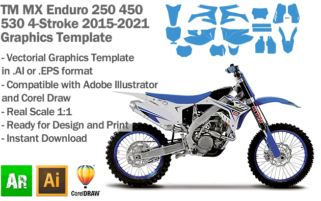 TM MX Motocross Enduro 250 450 530 4-Stroke 2015 2016 2017 2018 2019 2020 2021 Graphics Template