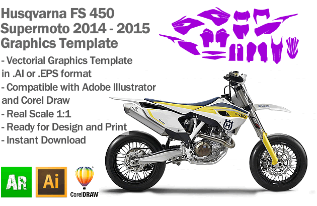 Husqvarna FS 450 Supermoto 2014 2015 Graphics Template