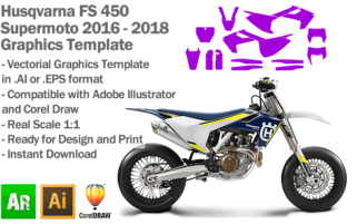 Husqvarna FS 450 Supermoto 2016 2017 2018 Graphics Template