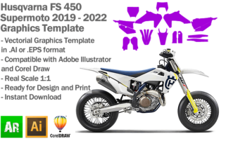 Husqvarna FS 450 Supermoto 2019 2020 2021 2022 Graphics Template