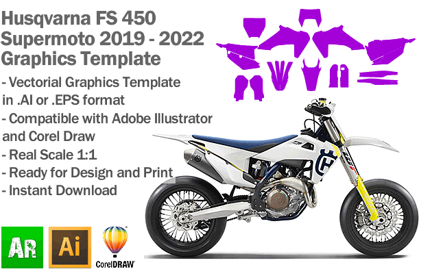 Husqvarna FS 450 Supermoto 2019 2020 2021 2022 Graphics Template