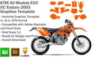 KTM EXC XC XCF Enduro All Models 2003 Graphics Template