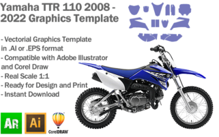 Yamaha TTR 110 2008 2009 2010 2011 2012 2013 2014 2015 2016 2017 2018 2019 2020 2021 2022 Graphics Template