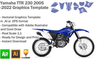 Graphics Template for Yamaha TTR 230 2005 2006 2007 2008 2009 2010 2011 2012 2013 2014 2015 2016 2017 2018 2019 2020 2021 2022