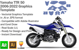 Yamaha TTR 50 2006 2007 2008 2009 2010 2011 2012 2013 2014 2015 2016 2017 2018 2019 2020 2021 2022 Graphics Template