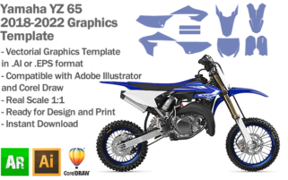 Yamaha YZ 65 MX Motocross 2018 2019 2020 2021 2022 Graphics Template