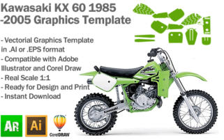 Kawasaki KX 60 1985 1986 1987 1988 1989 1990 1991 1992 1993 1994 1995 1996 1997 1998 1999 2000 2001 2002 2003 2004 2005 Graphics Template