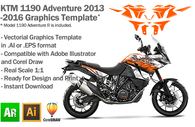 KTM 1190 Adventure 2013 2014 2015 2016 Graphics Template