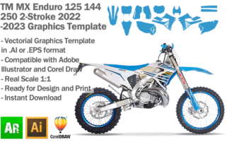 TM MX Motocross Enduro 125 144 250 2-Stroke 2022 2023 Graphics Template