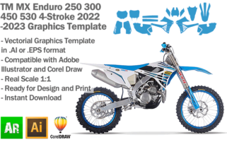 TM MX Motocross Enduro 250 300 450 530 4-Stroke 2022 2023 Graphics Template