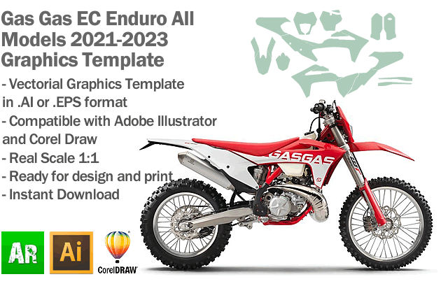 Gas Gas EC Enduro All Models 2021 2022 2023 Graphics Template