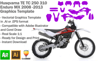 Husqvarna TE TC 250 310 Enduro MX Motocross 2008 2009 2010 2011 2012 2013 Graphics Template