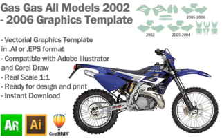 Gas Gas Enduro MX Motocross All Models 2002 2003 2004 2005 2006 Graphics Template