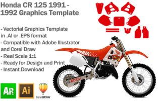 Honda CR 125 MX Motocross 1991 1992 Graphics Template