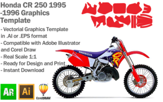 Honda CR 250 MX Motocross 1995 1996 Graphics Template