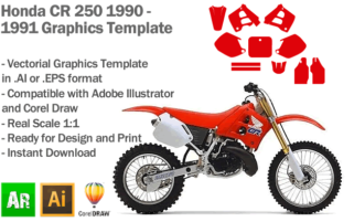 Honda CR 250 MX Motocross 1990 1991 Graphics Template