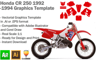 Honda CR 250 MX Motocross 1992 1993 1994 Graphics Template