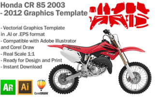 Honda CR 85 MX Motocross 2003 2004 2005 2006 2007 2008 2009 2010 2011 2012 Graphics Template