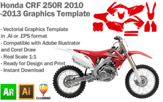 Honda CRF 250R MX Motocross 2010 2011 2012 2013 Graphics Template