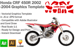 Honda CRF 450R MX Motocross 2002 2003 2004 Graphics Template