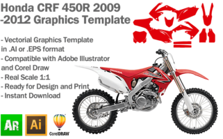 Honda CRF 450R MX Motocross 2009 2010 2011 2012 Graphics Template