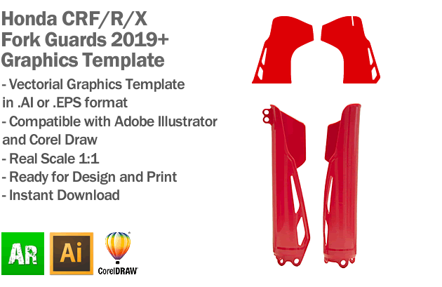 Honda CRF/R/X Fork Guards 2019+ Graphics Template