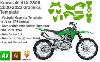 Kawasaki KLX 230R 2020 2021 2022 2023 Graphics Template