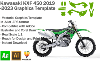 Kawasaki KXF 450 MX Motocross 2019 2020 2021 2022 2023 Graphics Template