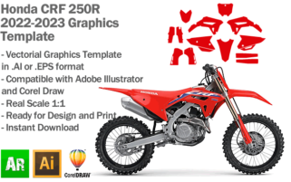 Honda CRF 250R MX Motocross 2022 2023 Graphics Template