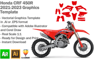 Honda CRF 450R MX Motocross 2021 2022 2023 Graphics Template