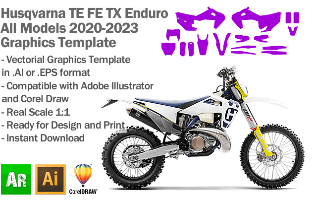 Husqvarna TE FE TX Enduro All Models 2020 2021 2022 2023 Graphics Template