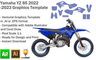 Yamaha YZ 85 MX Motocross 2022 2023 Graphics Template