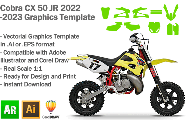 Cobra CX 50 JR MX Motocross 2022 2023 Graphics Template