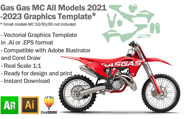 Gas Gas MC Motocross All Models 2021 2022 2023 Graphics Template
