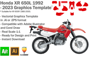 Honda XR 650L Enduro Trail 1992 2023 Graphics Template