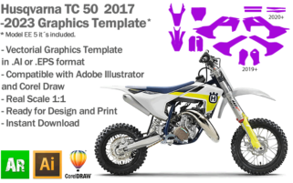 Husqvarna TC 50 MX Motocross 2017 2018 2019 2020 2021 2022 2023 Graphics Template