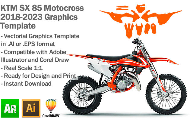 KTM SX 85 MX Motocross 2018 2019 2020 2021 2022 2023 Graphics Template