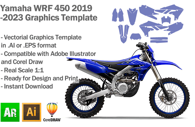 Yamaha WRF 450 Enduro 2019 2020 2021 2022 2023 Graphics Template