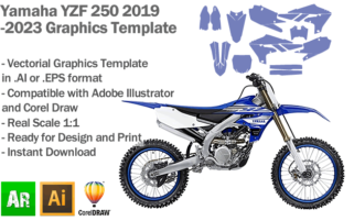 Yamaha YZF 250 MX Motocross 2019 2020 2021 2022 2023 Graphics Template