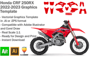 Honda CRF 250RX MX Motocross 2022 2023 Graphics Template