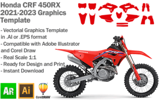 Honda CRF 450RX MX Motocross 2021 2022 2023 Graphics Template