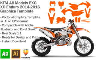 KTM EXC XC Enduro All Models 2014 2015 2016 Graphics Template