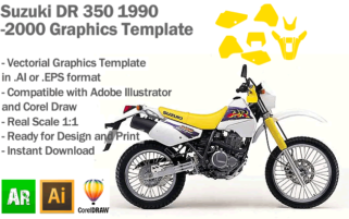 Suzuki DR 350 1990 1991 1992 1993 1994 1995 1996 1997 1998 1999 2000 Graphics Template