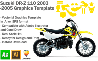 Suzuki DR-Z 110 2003 2004 2005 Graphics Template