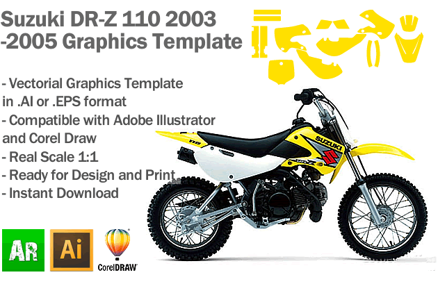 Suzuki DR-Z 110 2003 2004 2005 Graphics Template