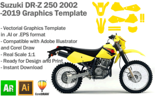 Suzuki DR-Z 250 2002 2003 2004 2005 2006 2007 2008 2009 2010 2011 2012 2013 2014 2015 2016 2017 2018 2019 Graphics Template