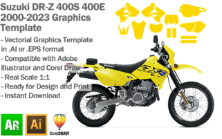 Suzuki DR-Z400 2000 2001 2002 2003 2004 2005 2006 2007 2008 2009 2010 2011 2012 2013 2014 2015 2016 2017 2018 2019 2020 2021 2022 2023 Graphics Template