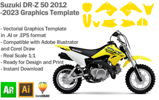 Suzuki DR-Z 50 2012 2013 2014 2015 2016 2017 2018 2019 2020 2021 2022 2023 Graphics Template