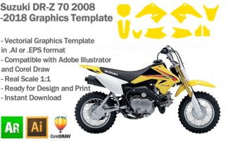 Suzuki DR-Z 70 2008 2009 2010 2011 2012 2013 2014 2015 2016 2017 2018 Graphics Template